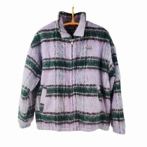 JIKOO Shaggy Oversized Large Striped Jacket Aesthetic Streetwear Coat